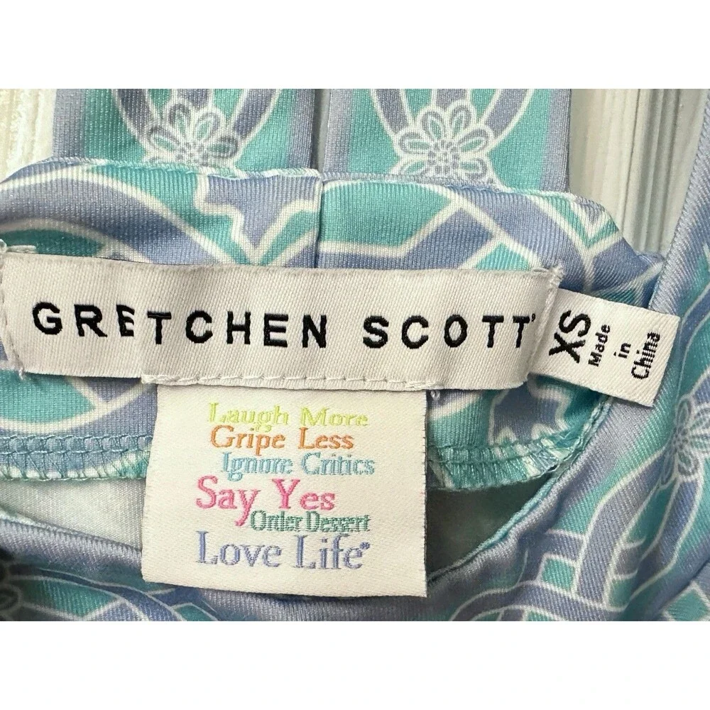 Gretchen Scott Womens Size XS Jersey Isosceles Turquoise & Periwinkle Mini Dress
